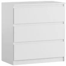 Komoda BASIC 3 szuflady – Biała | 71x75x40 cm