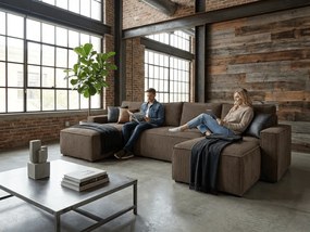 Narożnik w kształcie U SMART COSARO 295x140 cm, ciemnobrązowy