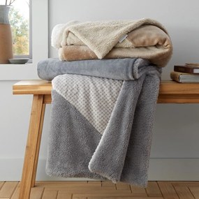 Brązowy/beżowy koc z mikropluszu 130x170 cm Cosy Larsson Geo – Catherine Lansfield