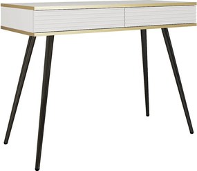 Toaletka: biała, nogi czarne, 102 x 80 x 50 cm, fronty żebrowane