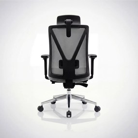 Fotel biurowy ergonomiczny szary z siatką VECTOR