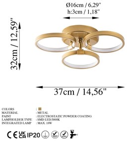 Lampa sufitowa LED w kolorze złota ø 17 cm Halka – Opviq lights