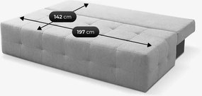 Sofa z Funkcją Spania MORANA Szara Nowoczesna