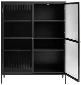 Czarna metalowa witryna 111x140 cm Bronco – Unique Furniture