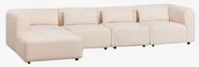 Sofa Modułowy Z Lewym Szezlongiem, 4-częściowy Fogler Tkanina Baranek Boucle Kremowy Beż - Sklum