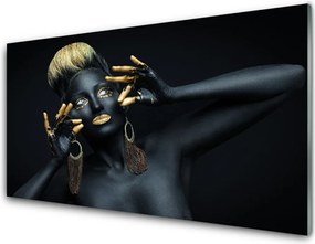 Panel Szklany do Kuchni Artystyczny Portret Kolorem Malowany