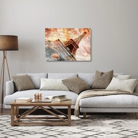 Obraz na szkle - Wieża Eiffla w stylu vintage (70x50 cm)