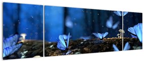 Obraz niebieskich motyli (170x50 cm)