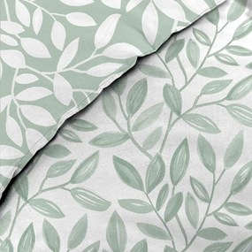 Biało-zielona pościel dwuosobowa z mikrowłókna 240x220 cm Sequoia – douceur d'intérieur