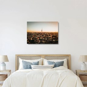 Obraz na szkle zachodu słońca nad Žižkov (70x50 cm)