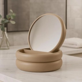 Szkatułka na biżuterię z lusterkiem, 17,5 x 17,5 x 9 cm