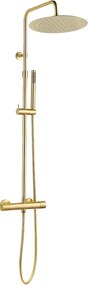 Luisa II kolumna prysznicowa termostatyczna szczotkowanego złota - Essebagno
