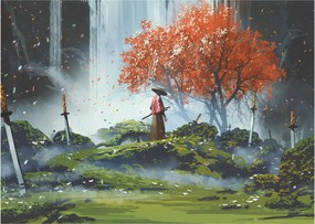Obraz na szkle - Ilustracja przedstawiająca Ogród Mieczy (70x50 cm)