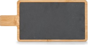 Deska do serwowania łupkowa, z bambusowym uchwytem, 40 x 19 cm