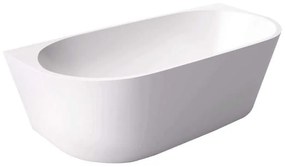 Wanna wolnostojąca przyścienna biała akrylowa WALL 170 x 75 cm z przelewem chromowanym | Możliwa opcja Go Color : Wybierz swój kolor - Twój wybrany kolor z palety RAL