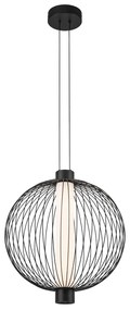Lampa wisząca KYOTO 32W LED śr. 43cm pleciona kula czarna