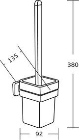 Mexen Asis szczotka toaletowa, czarna - 7017650-70