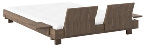 Brązowe łóżko dwuosobowe z litego drewna sosnowego ze stelażem 140x200 cm Social – Karup Design