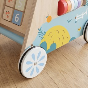 AIYAPLAY 3 w 1 chodzik treningowy z odpinaną, dwustronną tablicą aktywności, torbą i kółkami dla 1-3 lata | Aosom PL