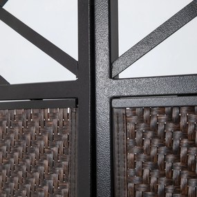 Outsunny Parawan ogrodowy Parawan, design vintage, 3-panelowy, 148 cm x 33 cm x 181 cm, Brązowy + Czarny