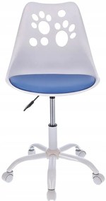 Biało-niebieski fotel obrotowy młodzieżowy E5-M28
