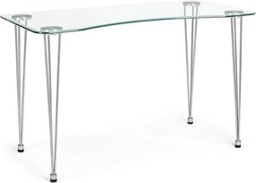 Biurko ze szklanym blatem 60x120 cm Rondo – Bizzotto