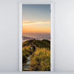 Fototapeta na drzwi - Góry o zachodzie Słońca (95x205cm)
