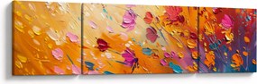 Obraz - Malowanie kolorowych kwiatów (170x50 cm)