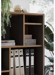 Antracytowo-naturalny regał w dekorze dębu 75x120x40 cm Podium – Germania