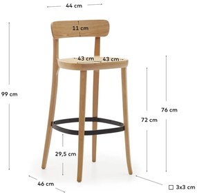 Hoker w dekorze jesionu 99 cm Romane – Kave Home