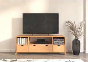 Drewniana szafka Rtv bukowa Gdynia na nóżkach/Naturalny