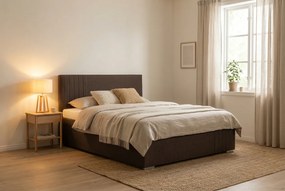 Łóżko MARS 180x200 cm Brąz Z materacem