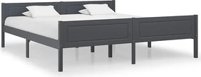 Szare podwójne łóżko z litego drewna 180x200 C3-T56