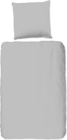Jasnoszara bawełniana pościel jednoosobowa Good Morning Universal, 140x220 cm
