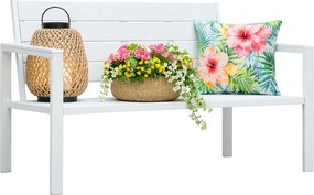 Biała ławka ogrodowa z oparciem G4-M66