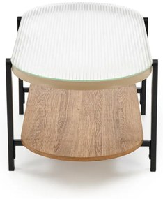 Ława owalna KAMALA 54x110 dąb naturalny/czarny HALMAR