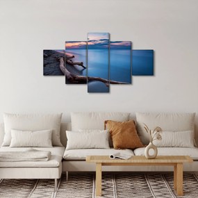 Obraz plaży o zachodzie słońca (125x70 cm)