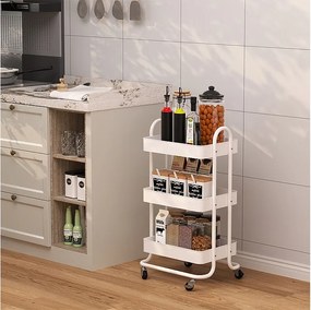 Pojemnik na rolkach biały 45.9x34x78.7 tron