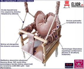 Różowa huśtawka serce dla dziewczynki - Aurelia 3w1