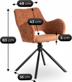 Krzesło Tapicerowane FLAV Rude Nowoczesne