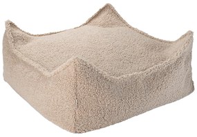 Jasnobrązowy dziecięcy worek do siedzenia z materiału bouclé Square – Wigiwama