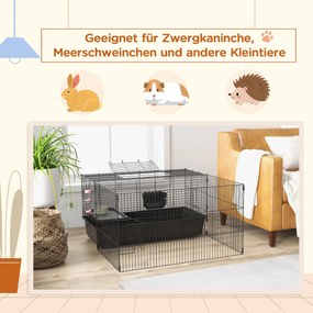 PawHut Klatka dla małych zwierząt z miską na jedzenie