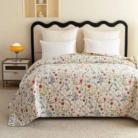 Narzuta na łóżko HERBALIS kremowa Rozmiar: 220 x 240 cm