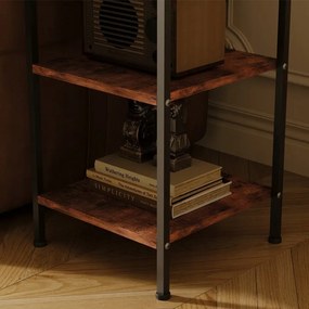 Stolik nocny komoda szafka z szufladą półką retro brąz industrialny loft