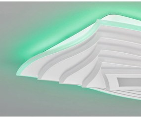 Biała metalowa lampa sufitowa LED ze zdalnym sterowaniem i ściemniaczem 50x50 cm Hero – Fischer &amp; Honsel