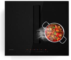 Klarstein Chef-Fusion FlexPrime 60cm 4 Strefy Płyta Indukcyjna z Okapem Czarny