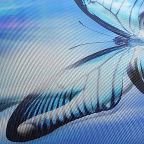 Obraz - Motyl, symbol nadziei (z zegarem) (90x30 cm)