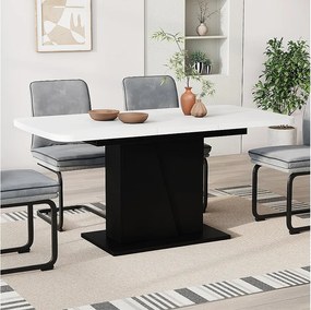 Stół jadalny biały/czarny 120x80x77.3 fenaro