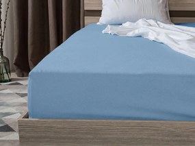 PrzytulneMieszkanie.pl Prześcieradło Jersey BASIC jasnoniebieskie 180 x 200 cm