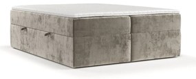 Jasnobrązowe łóżko boxspring ze schowkiem 160x200 cm Yoko – Maison de Rêve